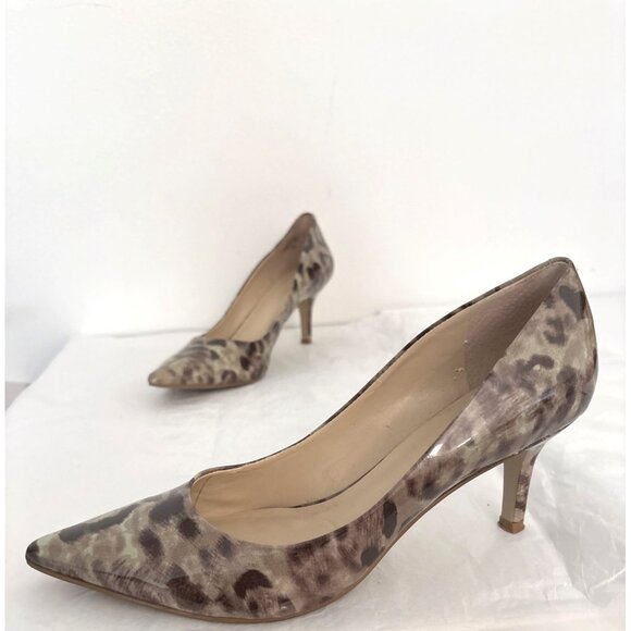 Nine West Leopard Print Patent Kitten Heels Women’s Size 7.5 Y2K Statement Pumps - Picture 2 of 14